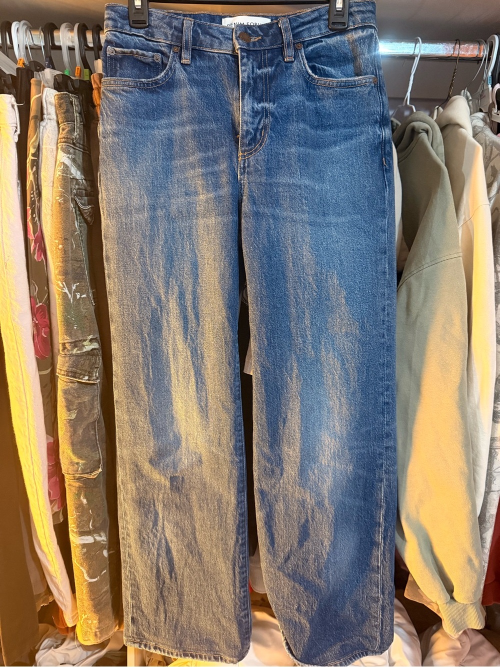 Aritzia Blue Straight-Leg Jeans